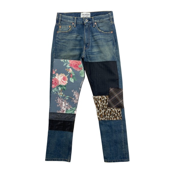 Junya Watanabe Comme des Garçons Women's 28 Patchwork Jean Floral Stripe Leopard - Picture 1 of 9